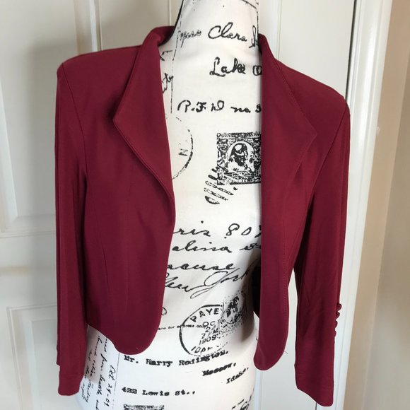 Joseph Ribkoff Jackets & Blazers - NWT Joseph Ribkoff Crop Bolero 3/4 Sleeve Short Jacket Cranberry 32083F